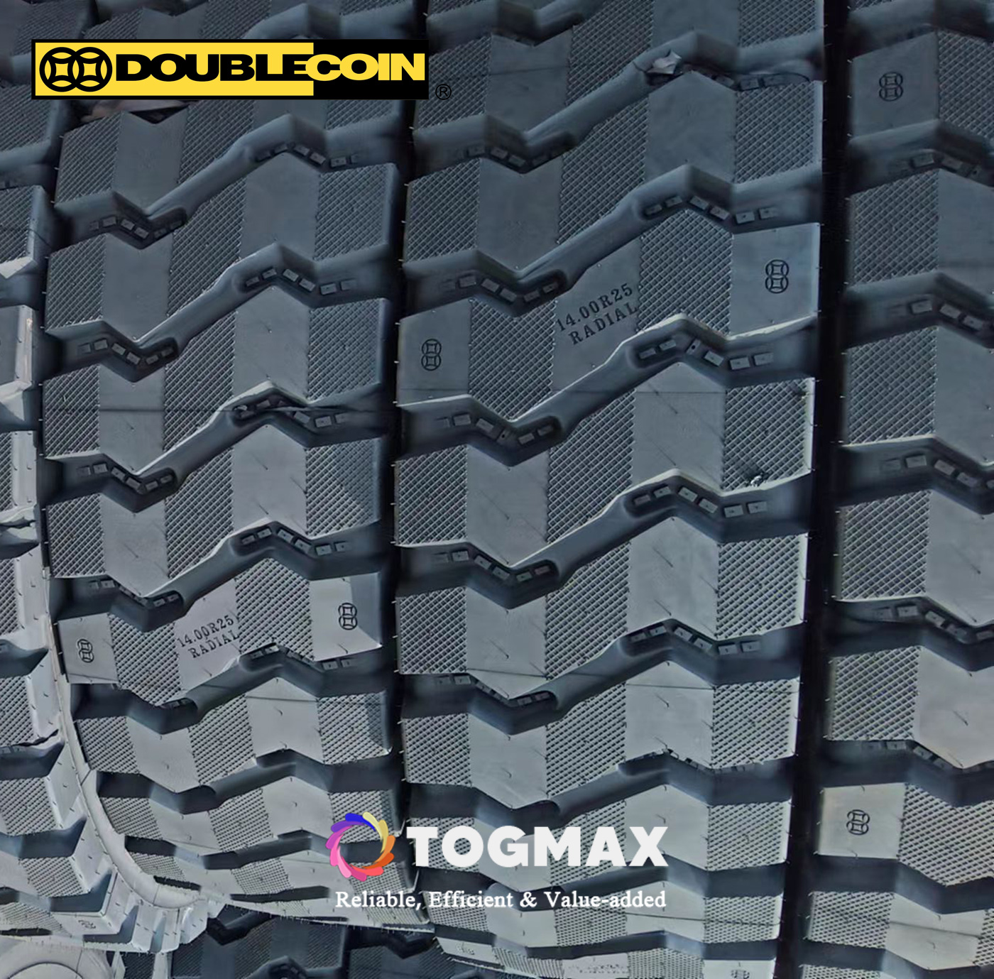 DoubleCoin E3 Mining Tyres DT301 14.00R25, 16.00R25 for Wide Base Dump Trucks by Togmax Group